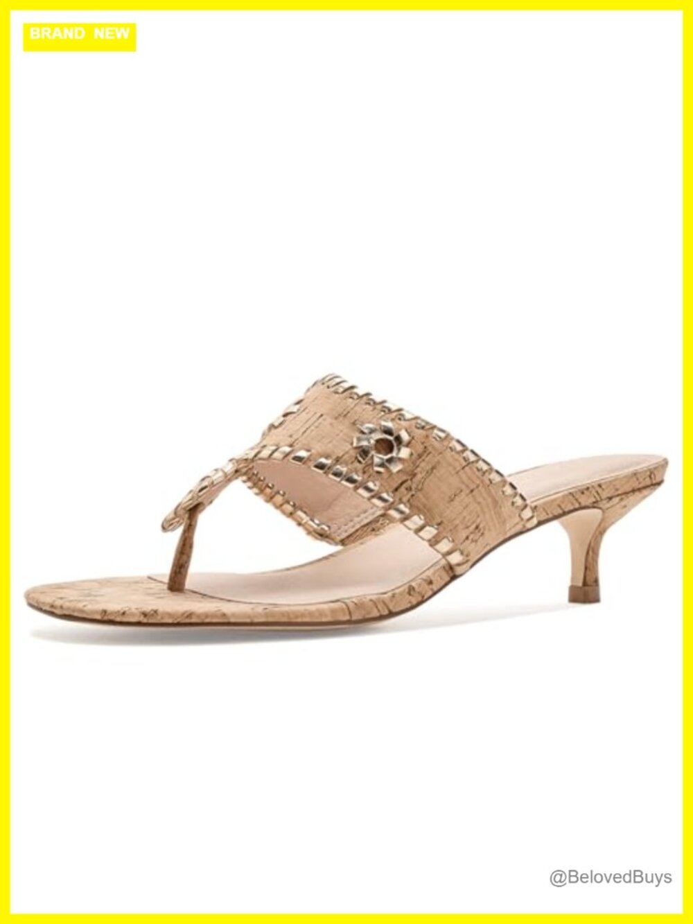 Leather Whipstitch Kitten Heel Slide Sandals Open Toe Dressy